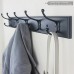 Arks Royal Wall Mounted Coat and Hat Double Prong Hook Zinc Die Cast Robe Hanger for Kitchen Bathroom  6 Pack (Black) - B075XSJKHH